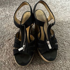 Michael Kors Black canvas wedge